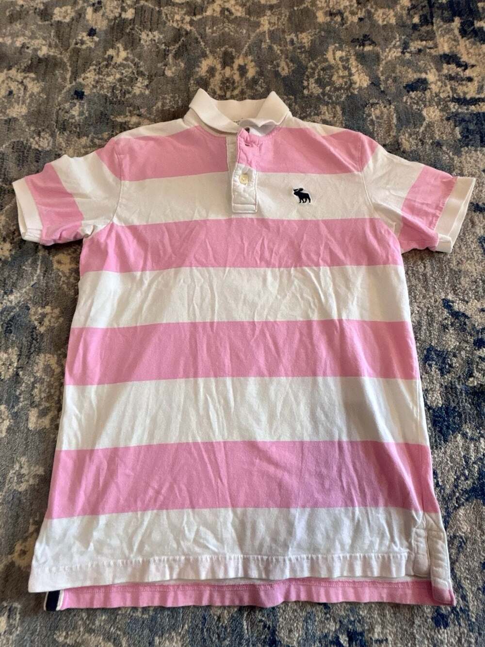 Abercrombie & Fitch boys Striped Polo Size XL Pink